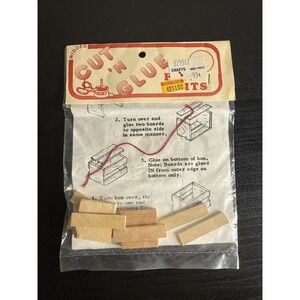 Vintage Widder Cut 'n Glue Craft Wood Box Assembly Kit